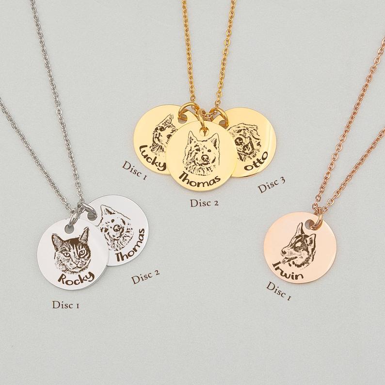 925 Sterling Silver-Pet Portrait Name Necklace