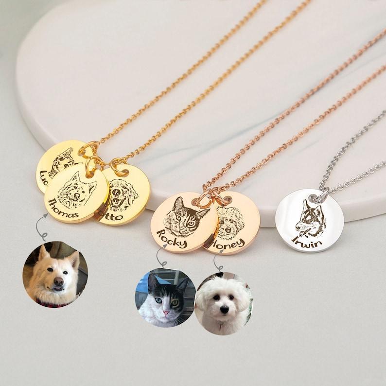 925 Sterling Silver-Pet Portrait Name Necklace